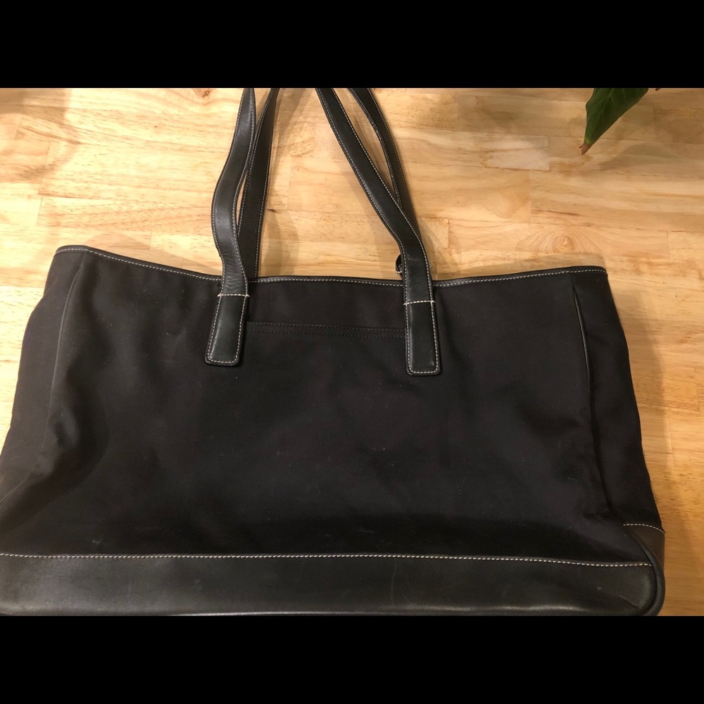 XL Coach canvas and leather tote